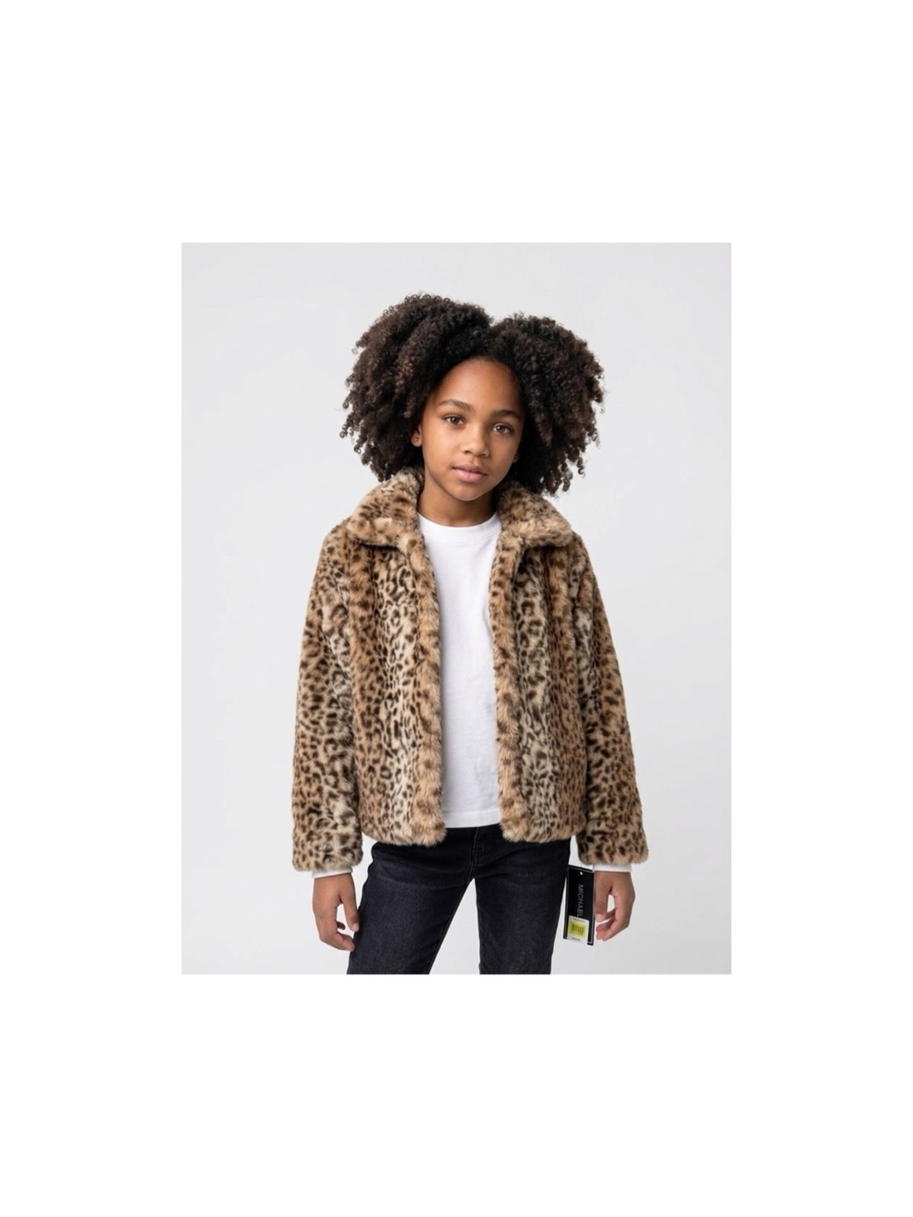 Girls Faux fur Leopard Coat